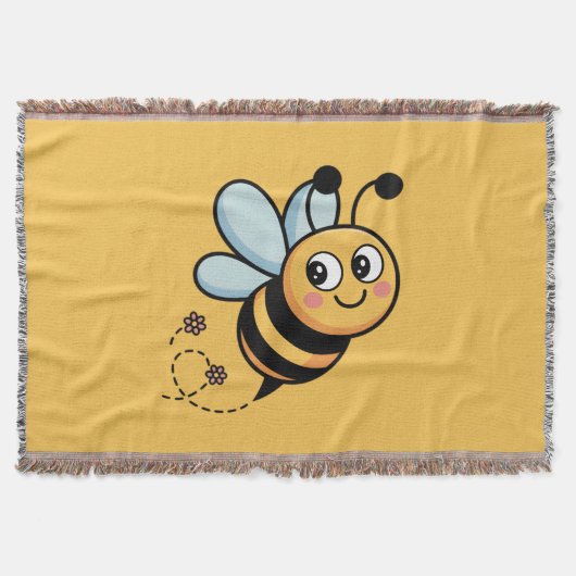 Kindvriendelijke Bij Mascotte met Gestippelde Staa Deken (Voorkant)