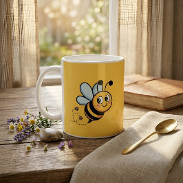 Kindvriendelijke Bij Mascotte met Gestippelde Staa Koffiemok