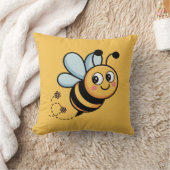 Kindvriendelijke Bij Mascotte met Gestippelde Staa Kussen (Deken)