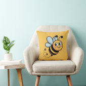 Kindvriendelijke Bij Mascotte met Gestippelde Staa Kussen (Stoel)