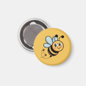 Kindvriendelijke Bij Mascotte met Gestippelde Staa Magneet (Voorkant / Achterkant)
