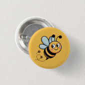 Kindvriendelijke Bij Mascotte met Gestippelde Staa Ronde Button 3,2 Cm (Voorkant /achterkant)