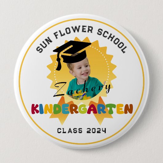Kindy afstuderen badge foto aangepaste Button (Voorkant)