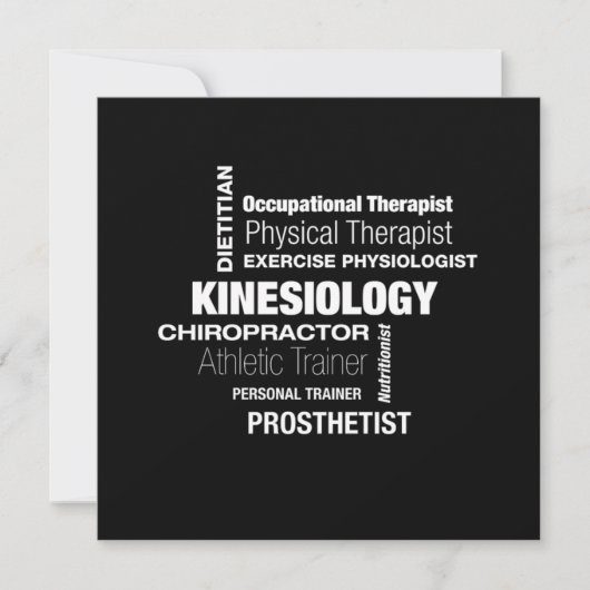 Kinesiology Kinesiologist Physio Physical Therapis Kaart (Voorkant)