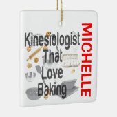 Kinesioloog houdt van bakken OP MAAT Keramisch Ornament (Rechts)