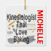 Kinesioloog houdt van bakken OP MAAT Keramisch Ornament (Achterkant)