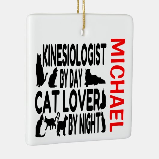 Kinesioloog houdt van katten CUSTOM Keramisch Ornament (Rechts)