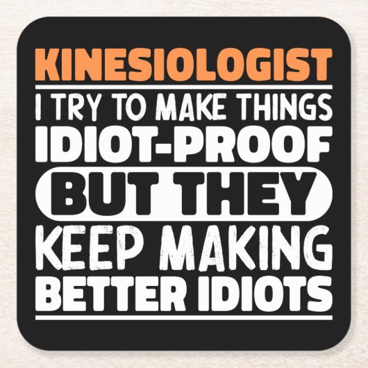 Kinesioloog Ik probeer dingen grappig te maken Kartonnen Onderzetters (Voorkant)