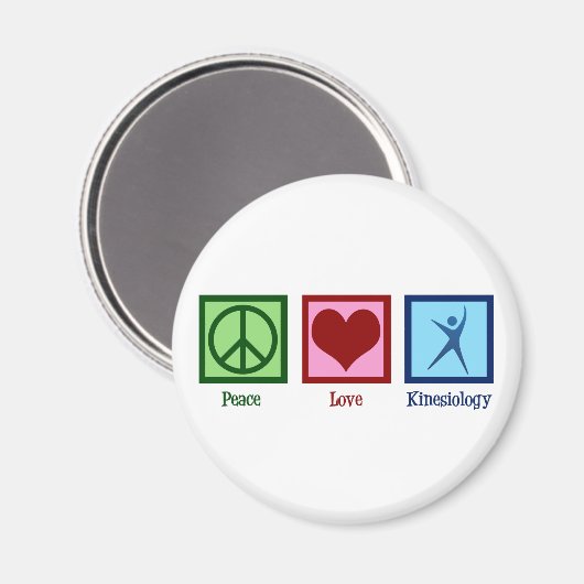 Kinesioloog Peace Love Kinesiology Magneet (Voorkant / Achterkant)