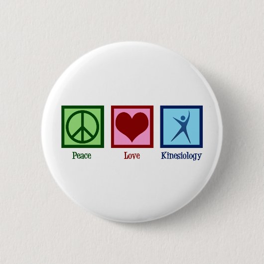 Kinesioloog Peace Love Kinesiology Ronde Button 5,7 Cm (Voorkant)