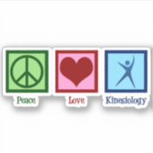 Kinesioloog Peace Love Kinesiology Sticker (Voorkant)