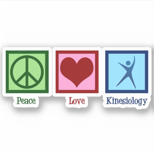 Kinesioloog Peace Love Kinesiology Sticker (Voorkant)