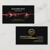 Kinetic Red Smoky Sound Waves Mengineer Visitekaartje (Voorkant / Achterkant)