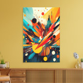 Kinetische Bloei: Explosieve Moderne Geometrische Canvas Afdruk (Insitu (Woonkamer))