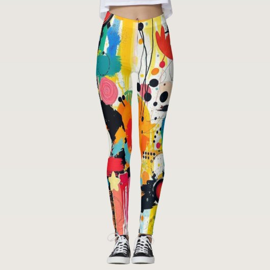 Kinetische kleurburst leggings (Voorkant)