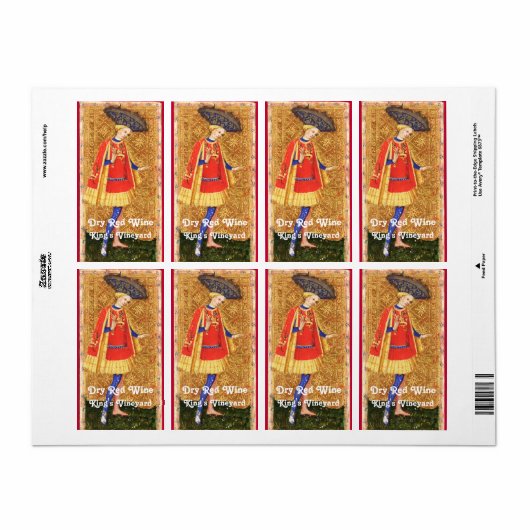 KINEYARD RODE WIJN/ANTIEK TAROTS ETIKET (Full Sheet)