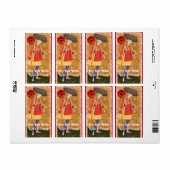 KINEYARD RODE WIJNGOLF/ANTIEK TAROTS ETIKET (Full Sheet)