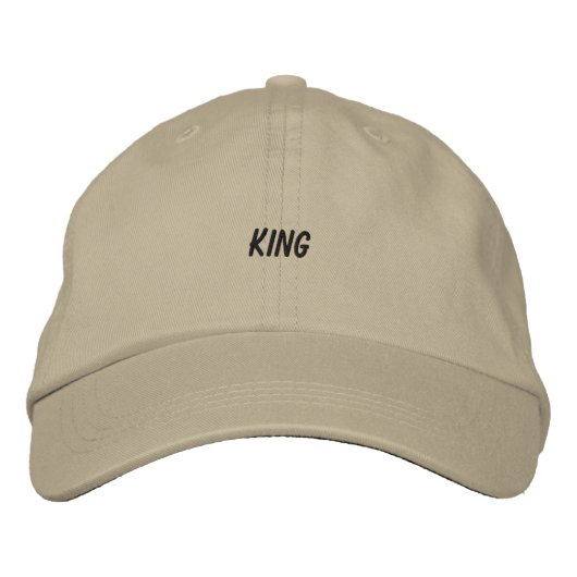 KING Aangepaste Naam Persoonlijke Knappe-Hoed Khak Geborduurde Pet (Voorkant)