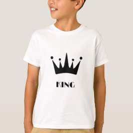 KING Aangepaste tekst Zwarte Kleur Kroon Kinderen  T-shirt