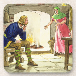 King Alfred (849-99) die de koekjes verbrandt, van Bier Onderzetter
