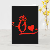 King &amp; Queen Of Hearts Matching Couple Saint V Kaart (Gele Bloem)