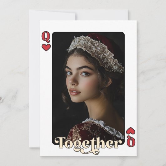 King and Queen Custom Couple Foto Valentijnsdag Feestdagenkaart (Voorkant)