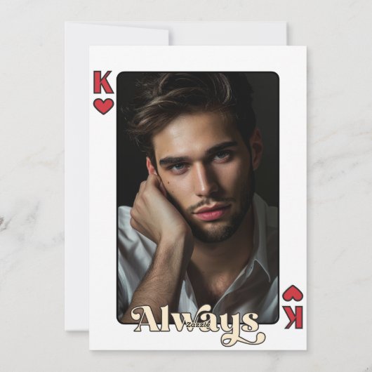 King and Queen Custom Couple Foto Valentijnsdag Feestdagenkaart (Achterkant)