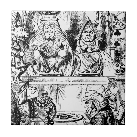 King and Queen of Hearts Alice in Wonderland Tegeltje (Voorkant)