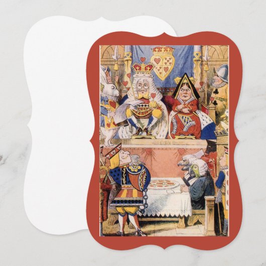 King and Queen of Hearts  Alice Wonderland Kaart (Voorkant / Achterkant)