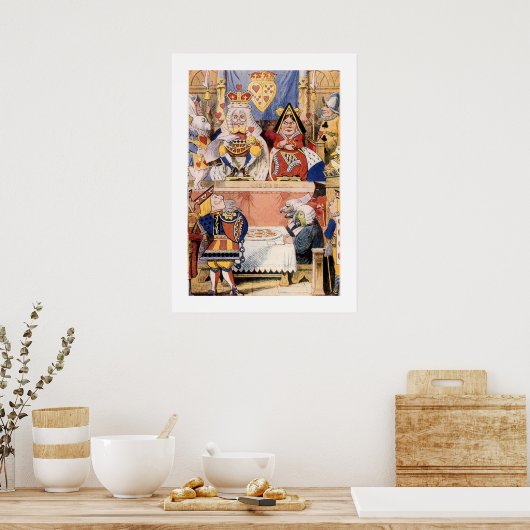 King and Queen of Hearts  Alice Wonderland Poster (Keuken)