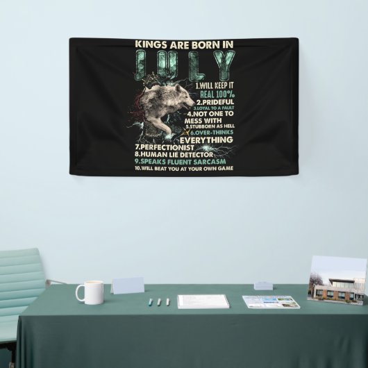 King Are Born In July Wolf Birthday Gift Spandoek (Beurs)