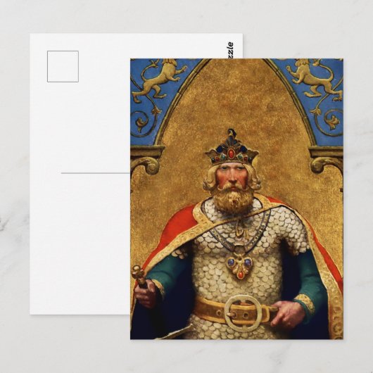 "King Arthur" by NC Wyeth Briefkaart (Voorkant / Achterkant)