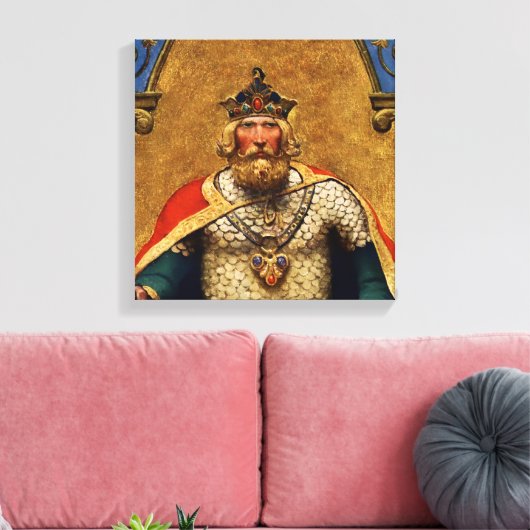 “King Arthur” by NC Wyeth Canvas Afdruk (Insitu (Woonkamer))