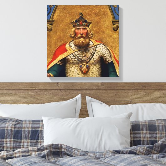 “King Arthur” by NC Wyeth Canvas Afdruk (Insitu (Slaapkamer))