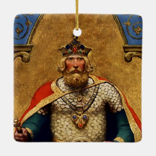 "King Arthur" by NC Wyeth Keramisch Ornament (Achterkant)