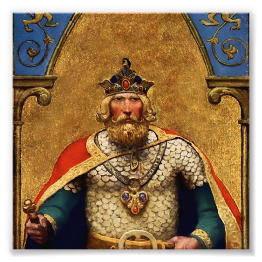 “King Arthur” door NC Wyeth Foto Afdruk (Voorkant)
