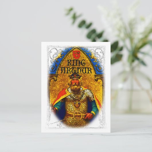 King Arthur Enthroned Briefkaart (Staand voorkant)