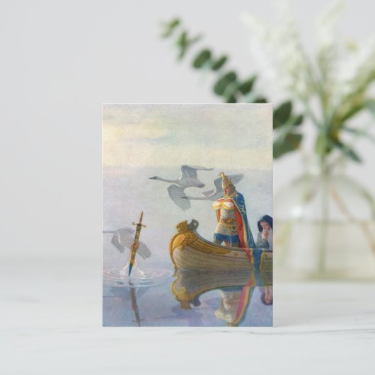 King Arthur & Excalibur, c. 1922, ingediend door N Briefkaart (Staand voorkant)