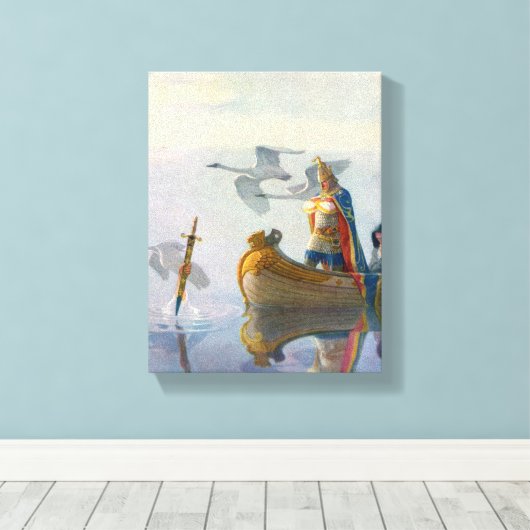 King Arthur & Excalibur, c. 1922, ingediend door N Canvas Afdruk (Insitu (Houten vloer))