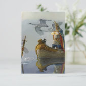 "King Arthur neemt het zwaard over" door NC Wyeth Bedankkaart (Staand voorkant)