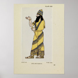 King Assur-Nasir-Pal Ancient Assyrian Costume  Poster