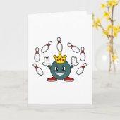 King at Bowling with Bowling pin Kaart (Gele Bloem)