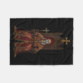 King Baldwin Iv Floral Mask Medieval Art Crusader Fleece Deken (Voorkant (Horizontaal))