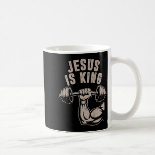 King Barbell Cross Grappig Christelijk Workou Koffiemok
