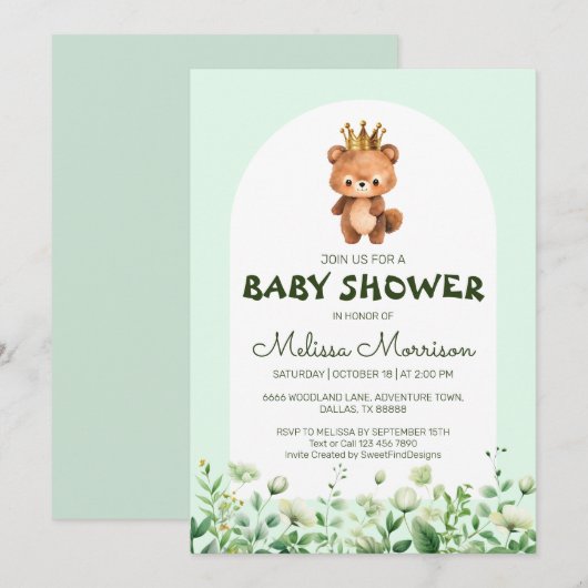 King Beer Baby shower Kaart (Voorkant / Achterkant)