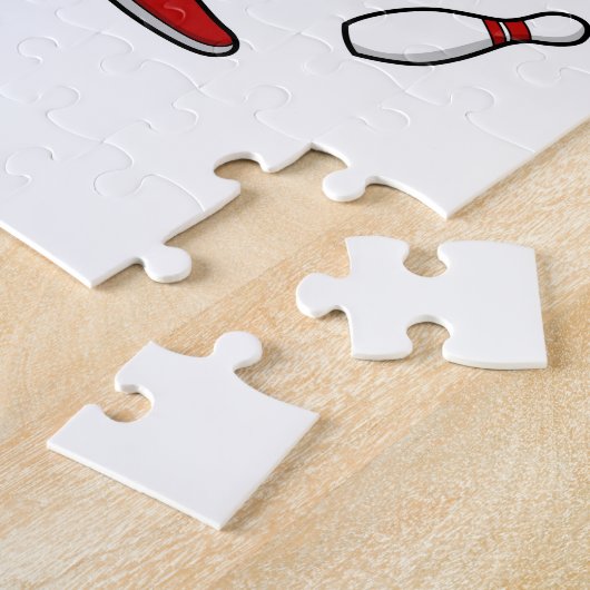 King bij Bowling met Bowling pin Legpuzzel (Zijkant)