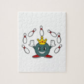 King bij Bowling met Bowling pin Legpuzzel (Verticaal)