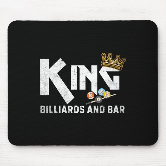 King Biljart en R  poolspeler Funny Bil Muismat (Voorkant)
