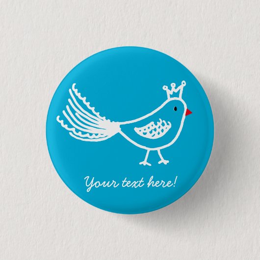 King Bird Blue Button (Voorkant)