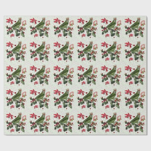 King Bird % Poinsettias Cadeaupapier (Vlak)